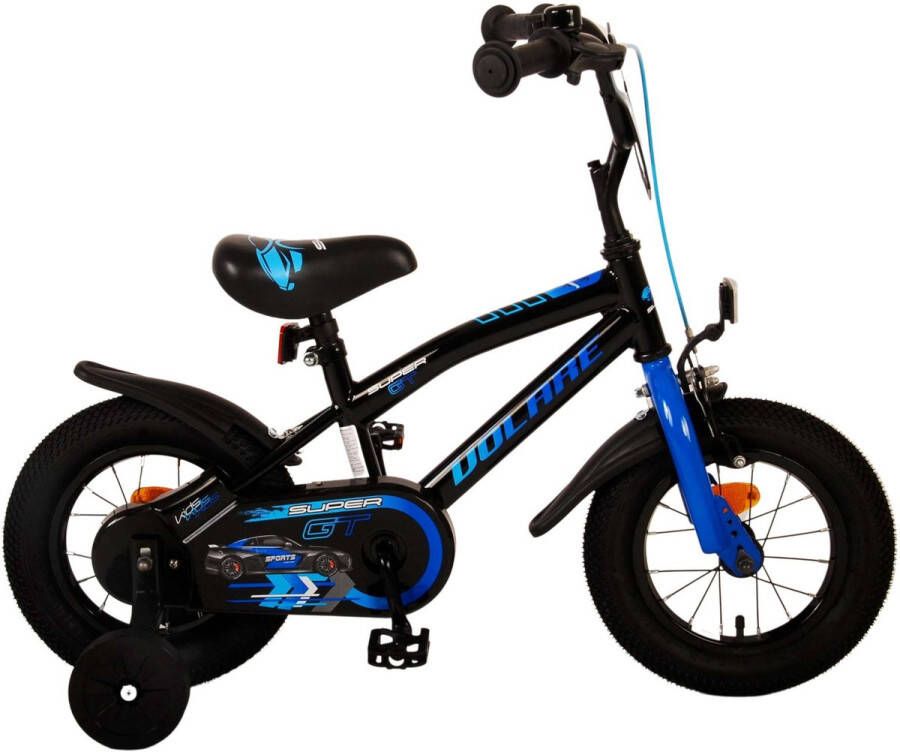 Volare Super GT 12 Inch 21 5 cm Jongens Terugtraprem Zwart Blauw
