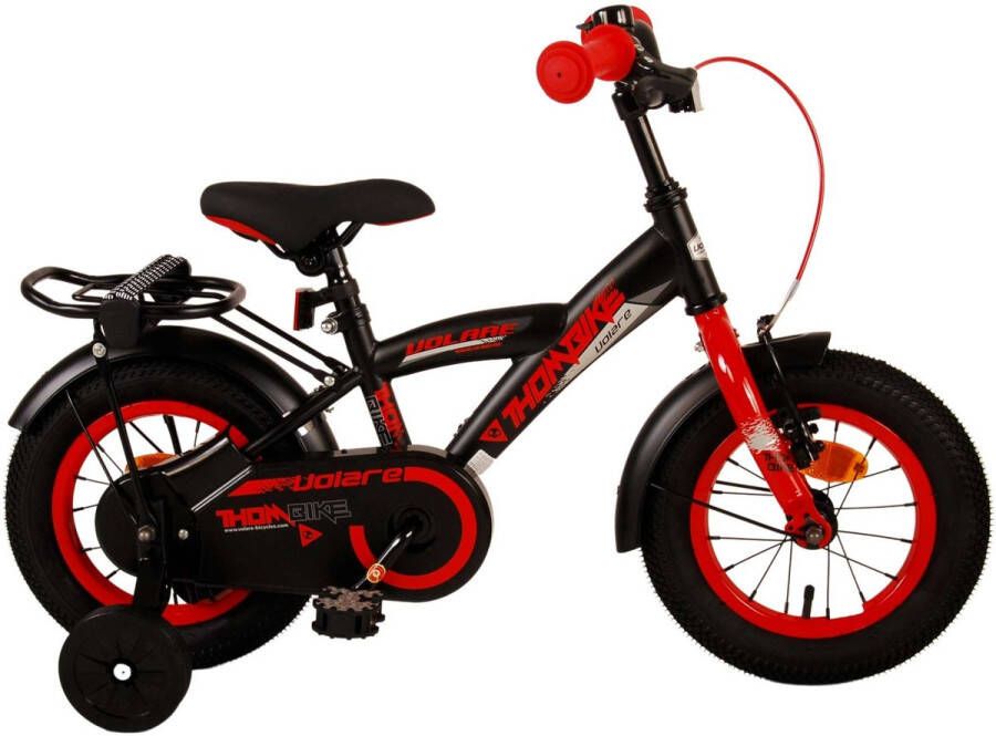 Volare Thombike 12 Inch 21 5 cm Jongens Terugtraprem Zwart Rood