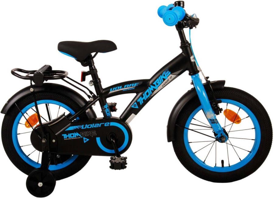 Volare Thombike 14 Inch 22 5 cm Jongens Terugtraprem Zwart Blauw