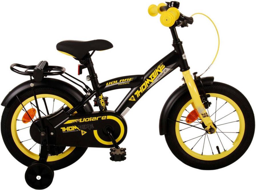 Volare Thombike 14 Inch 22 5 cm Jongens Terugtraprem Zwart Geel