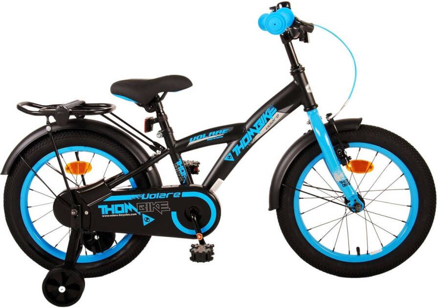 Volare Thombike 16 Inch 23 cm Jongens Terugtraprem Zwart Blauw