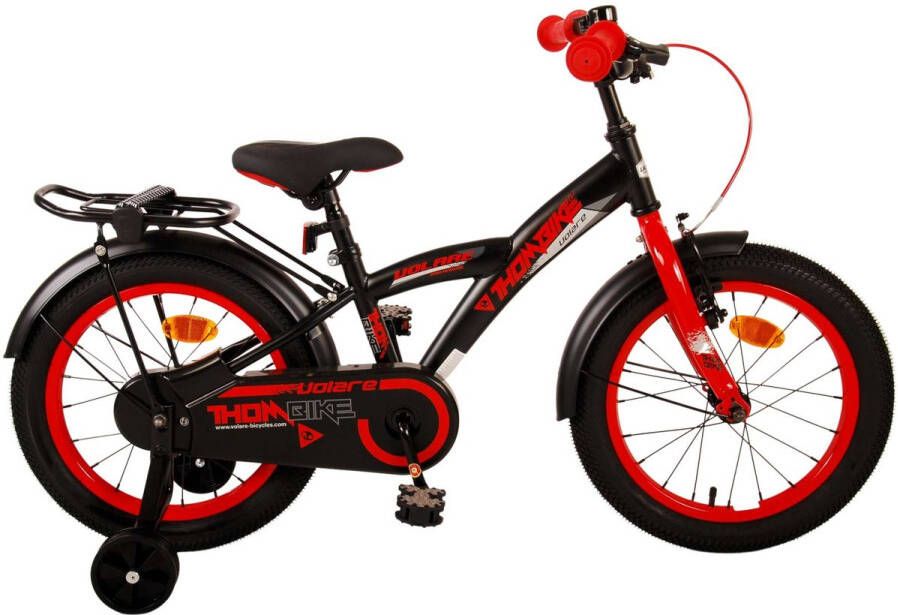 Volare Thombike 16 Inch 23 cm Jongens Terugtraprem Zwart Rood