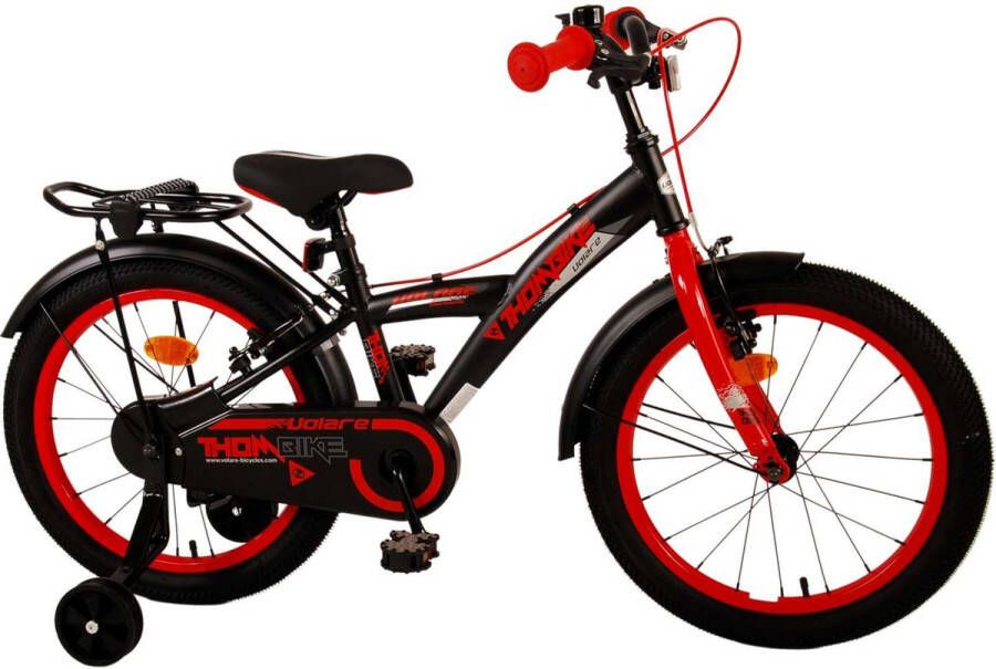 Volare Thombike Kinderfiets Jongens 18 inch Zwart Rood Twee handremmen