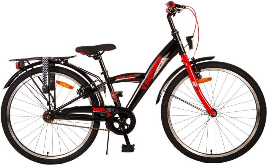 Volare Thombike Kinderfiets Jongens 24 inch Zwart Rood Twee handremmen