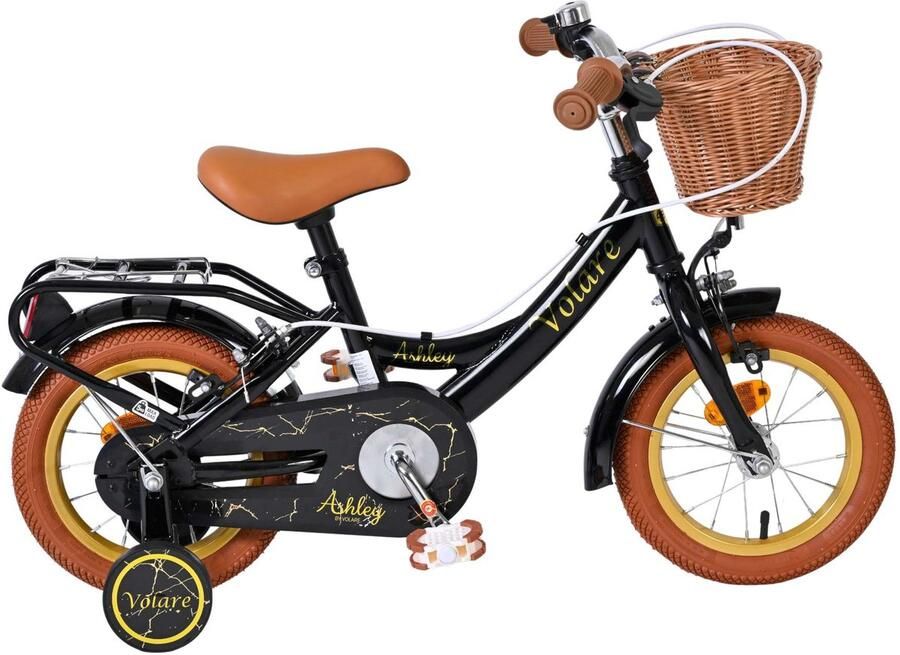 Volare Ashley Kinderfiets Meisjes 12 inch Zwart Twee handremmen