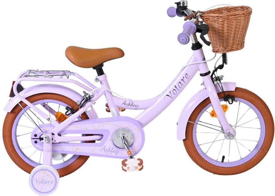 Volare Ashley Kinderfiets Meisjes 14 inch Lila Twee Handremmen