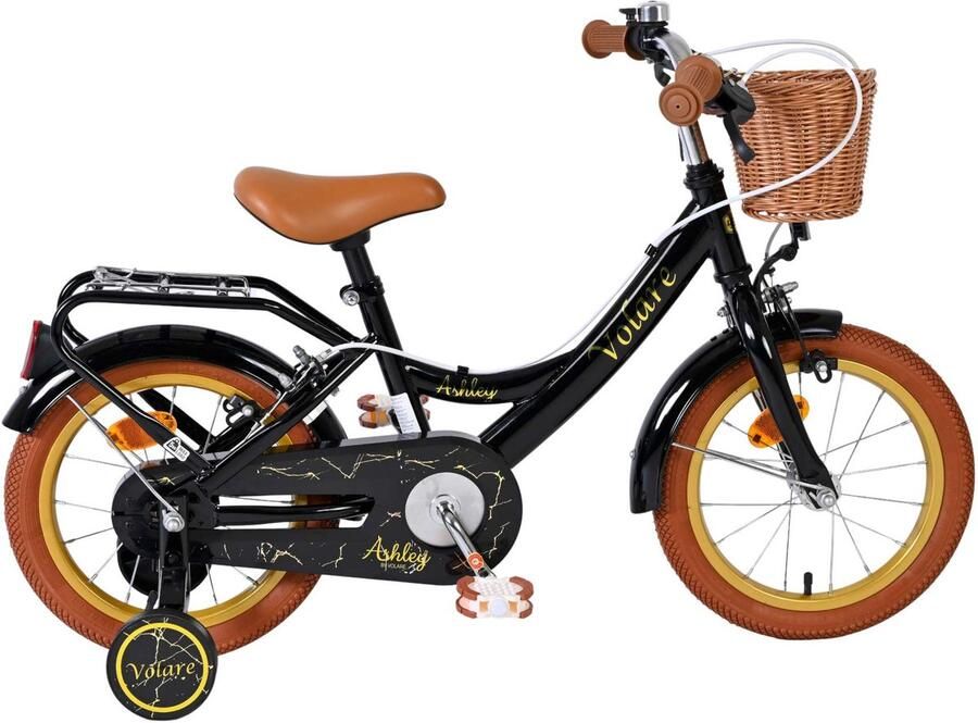Volare Ashley Kinderfiets Meisjes 14 inch Zwart Twee Handremmen