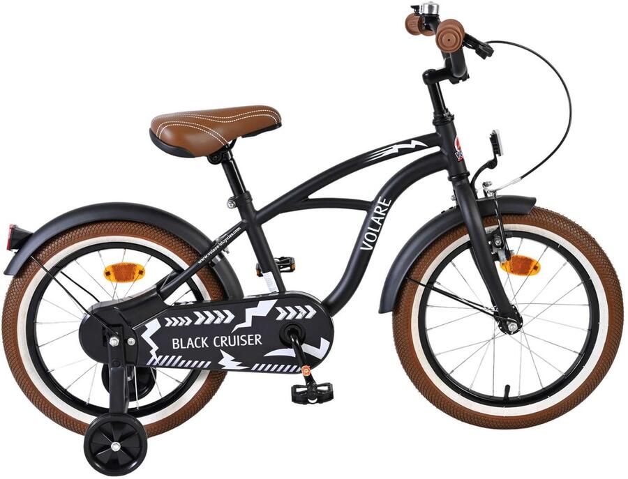 Volare Black Cruiser Kinderfiets Jongens 16 inch Zwart
