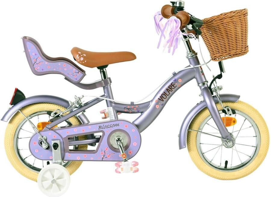 Volare Blossom Kinderfiets Meisjes 12 inch Paars Twee handremmen