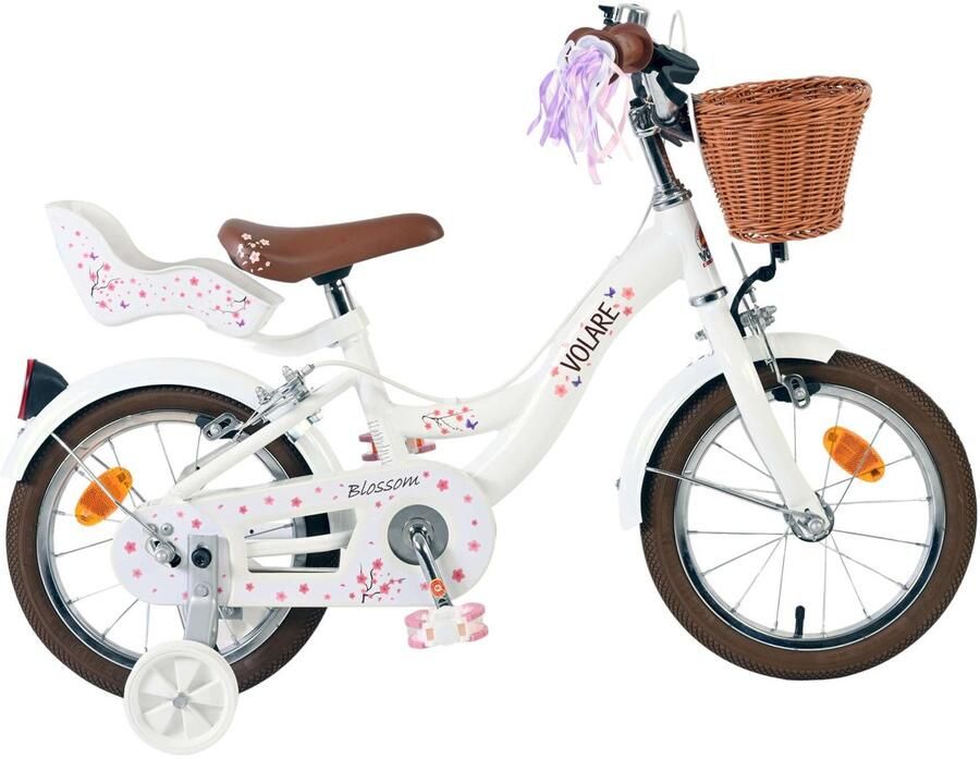 Volare Blossom Kinderfiets Meisjes 14 inch Wit Twee Handremmen
