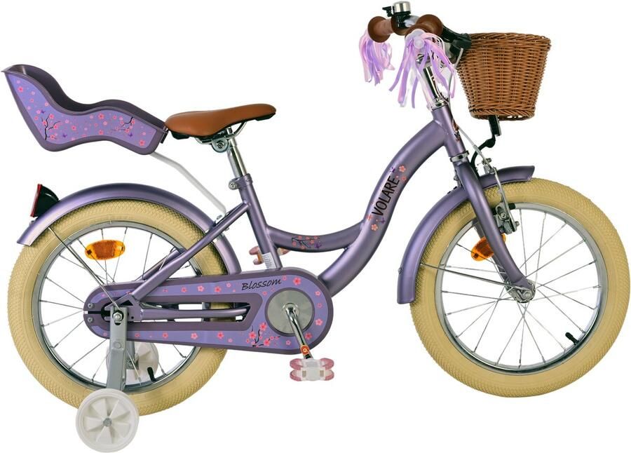 Volare Blossom 16 Inch 23 cm Meisjes Terugtraprem Paars