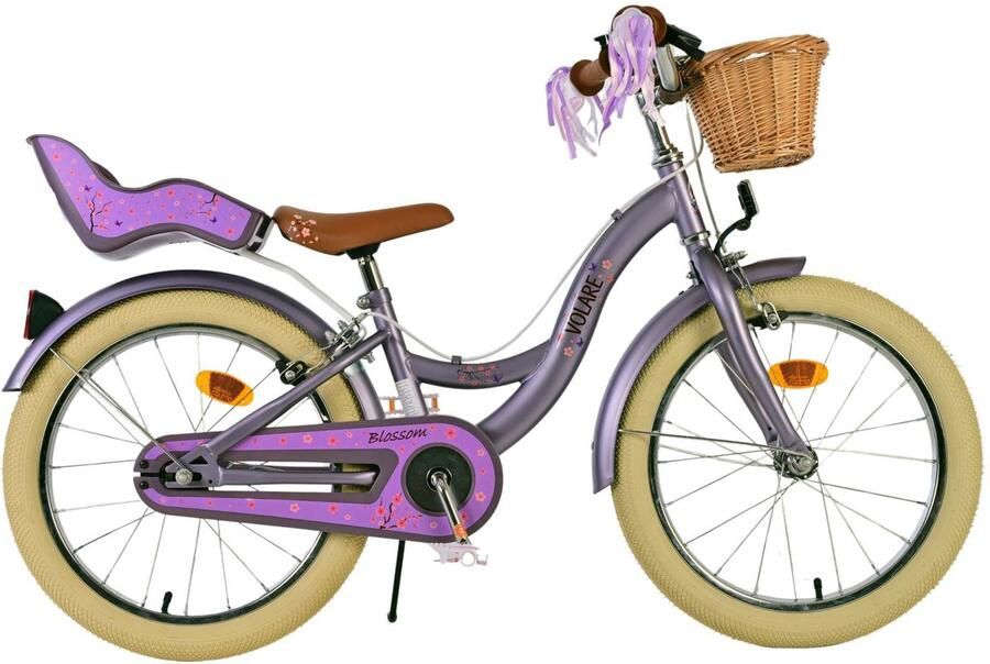 Volare Blossom Kinderfiets Meisjes 18 inch Paars Twee Handremmen