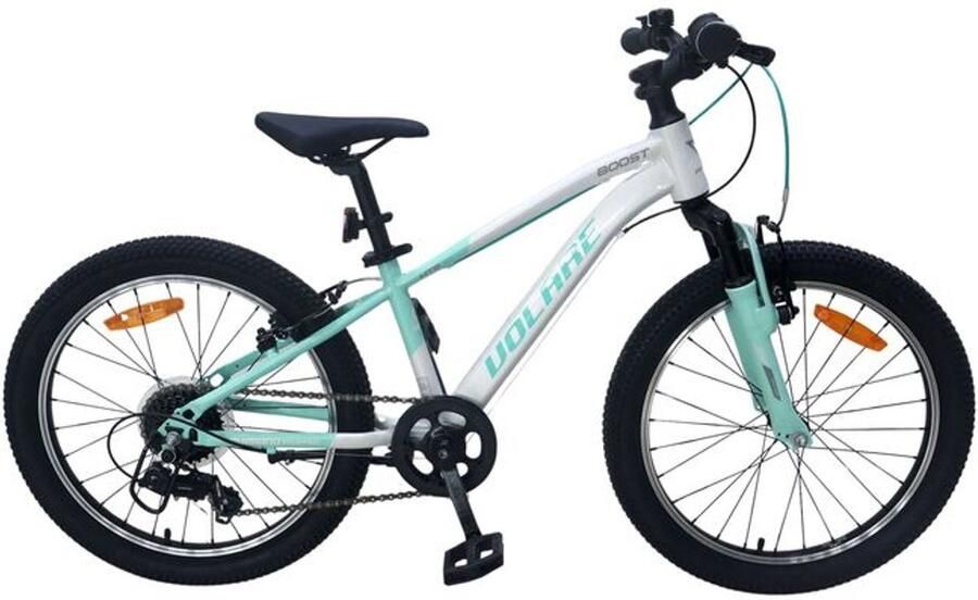 Volare Boost Kinderfiets 24 inch 21 Speed Wit Mintgroen