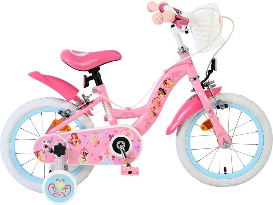 Volare Disney Princess Kinderfiets Meisjes 14 inch Roze Twee handremmen