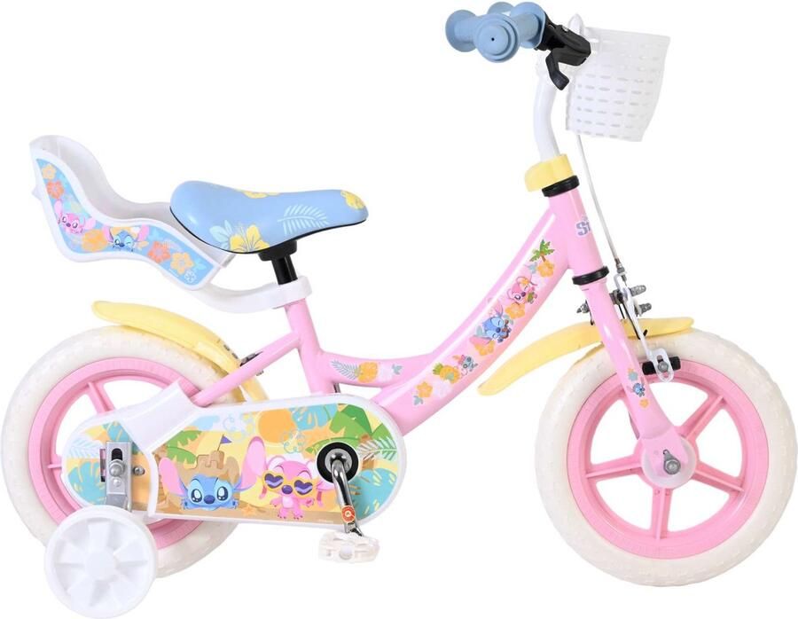 Volare Disney Stitch Kinderfiets Meisjes Mag Wheels 12 inch Roze