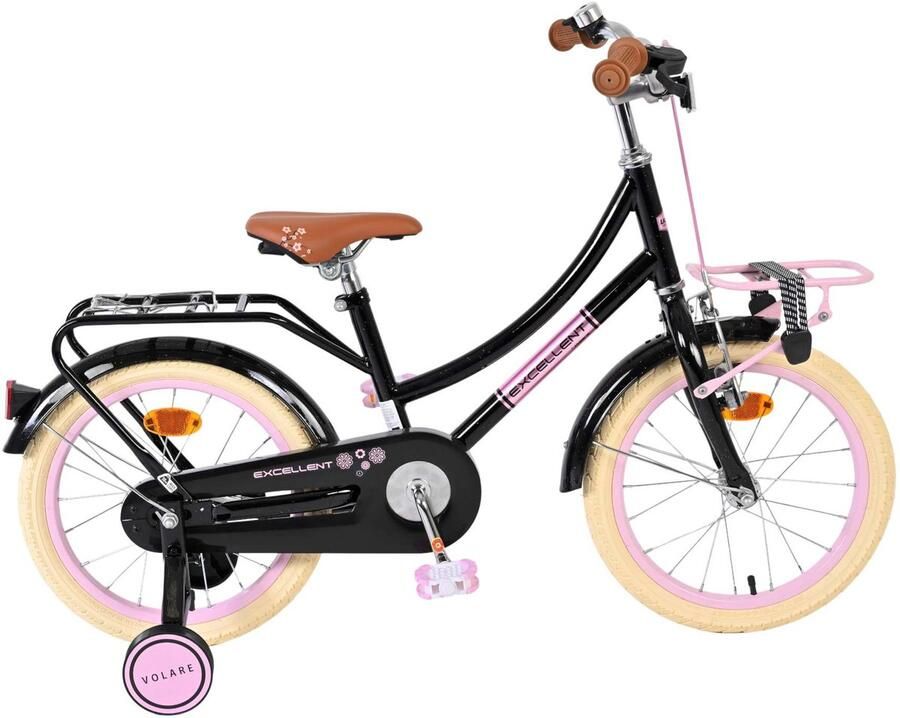 Volare Excellent Kinderfiets Meisjes 16 inch Zwart 95% afgemonteerd