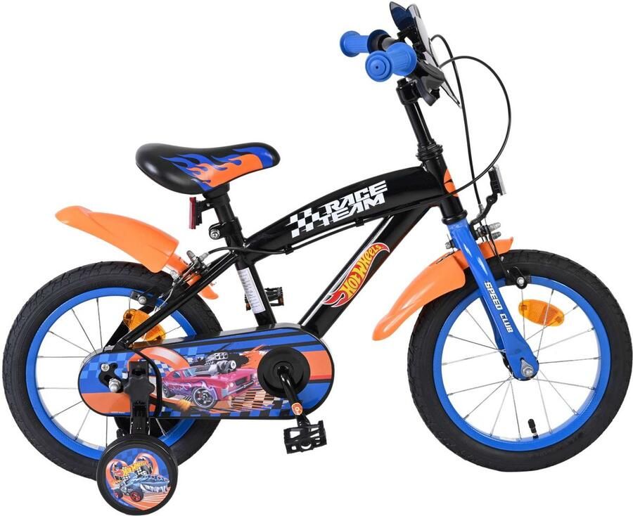 Volare Hot Wheels Kinderfiets Jongens 14 inch Zwart Twee handremmen