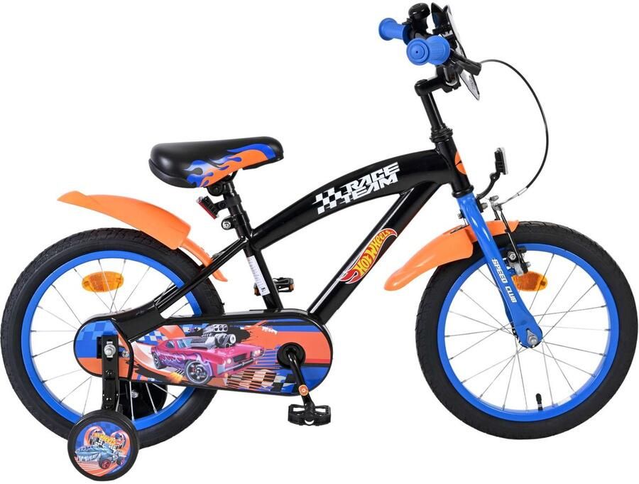 Volare Hot Wheels Kinderfiets Jongens 16 inch Zwart Oranje Blauw