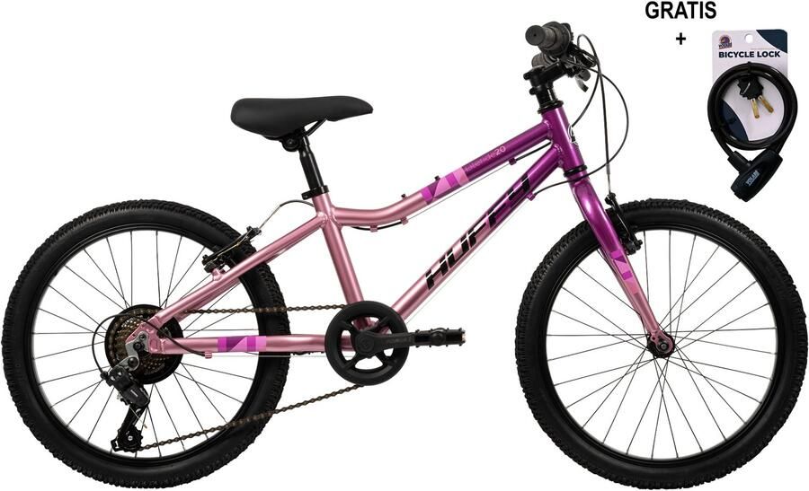 Volare Literide Kinderfiets Meisjes 20 inch Paars Roze 7 versnellingen Met gratis kabelslot