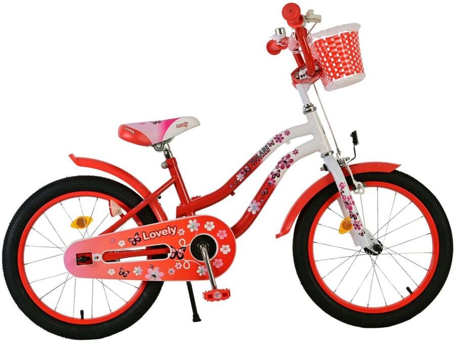 Volare Lovely Kinderfiets Meisjes 18 inch Rood Wit