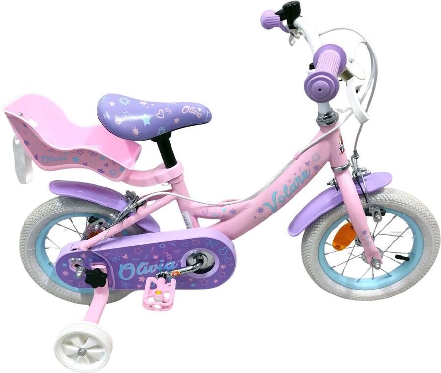 Volare Olivia Kinderfiets Meisjes 12 inch Roze Twee handremmen