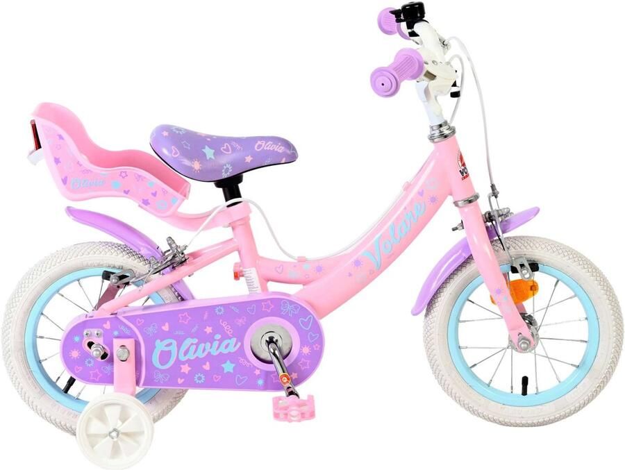 Volare Olivia Kinderfiets Meisjes 12 inch Roze Twee handremmen