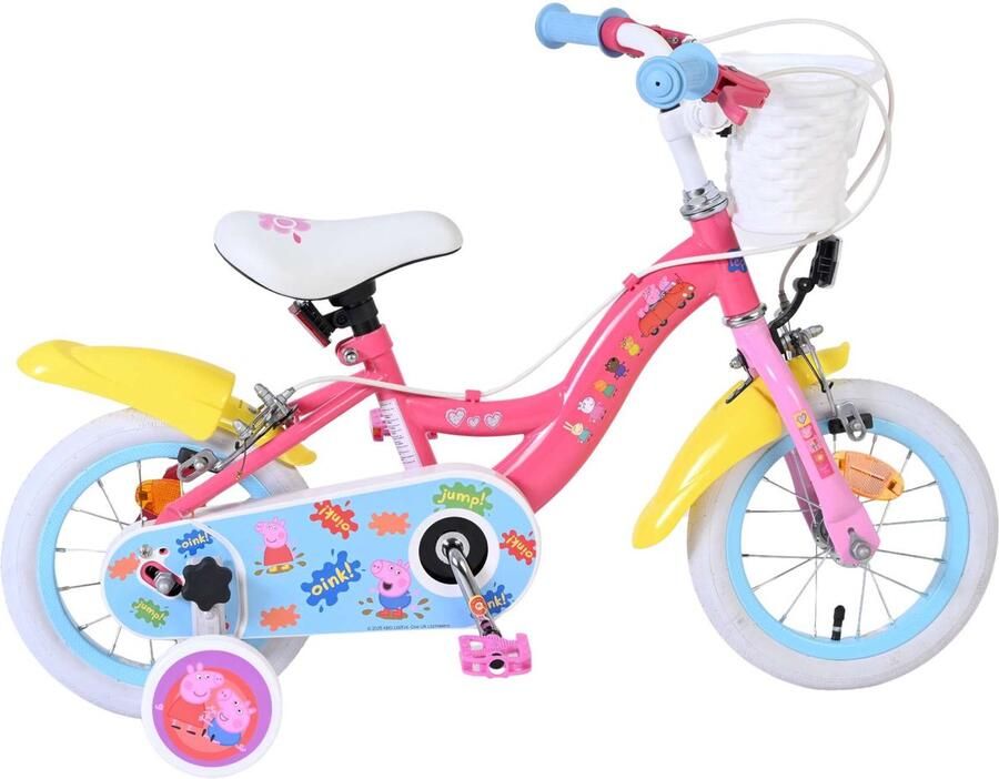 Volare Peppa Pig Kinderfiets Meisjes 12 inch Roze Twee handremmen