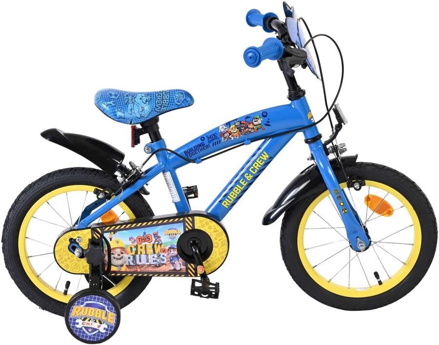 Volare Rubble & Crew Kinderfiets Jongens 14 inch Blauw Twee handremmen