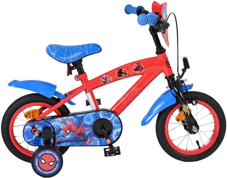 Volare Spider-Man Kinderfiets Jongens 12 inch Blauw Rood