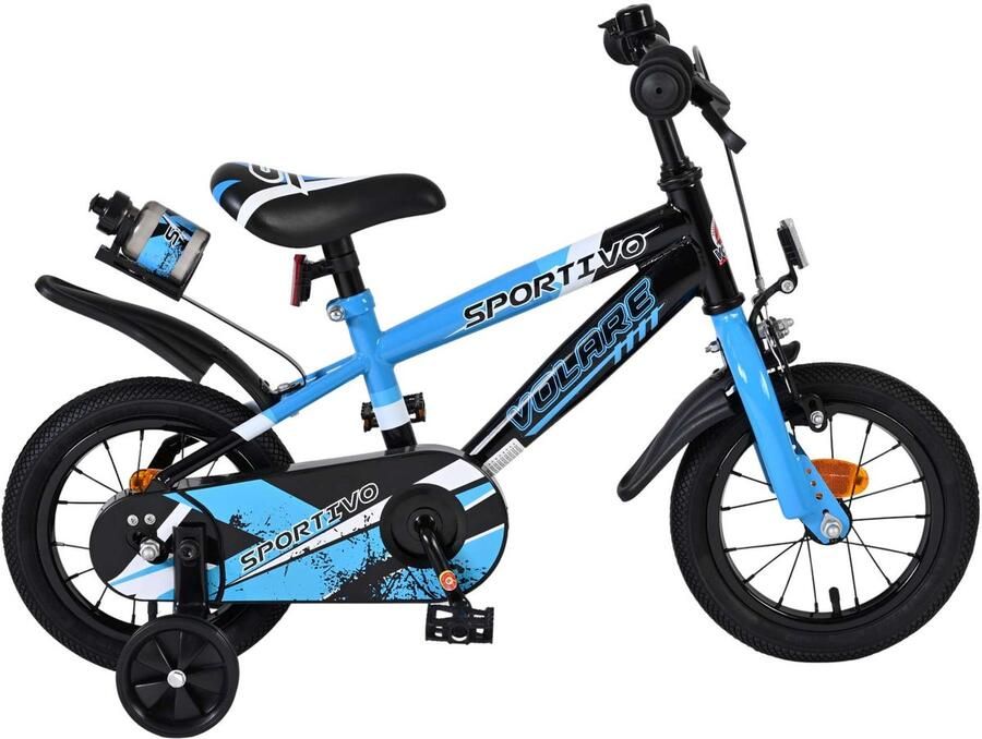 Volare Sportivo 12 Inch 21 5 cm Jongens Terugtraprem Blauw Zwart