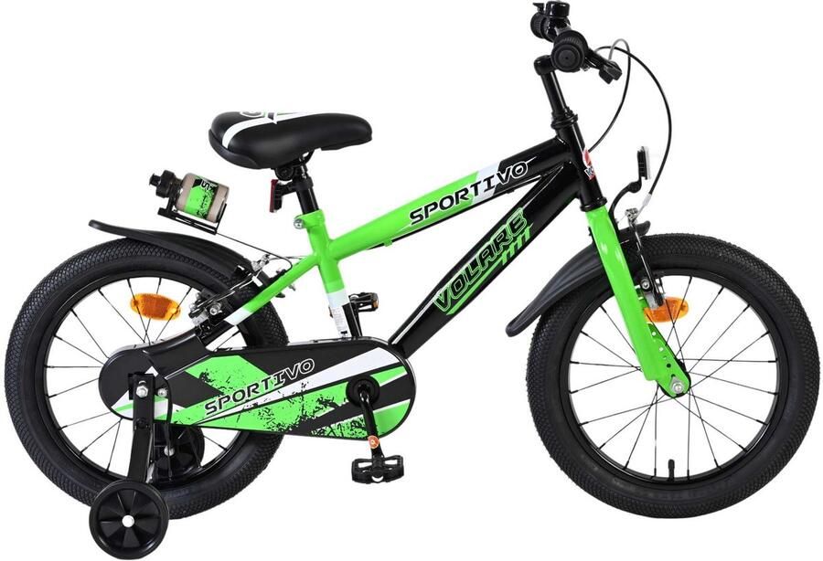 Volare Sportivo Kinderfiets Jongens 16 inch Groen Zwart Twee Handremmen