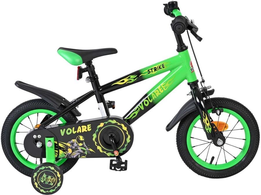 Volare Strike Kinderfiets Jongens 12 inch Zwart Groen