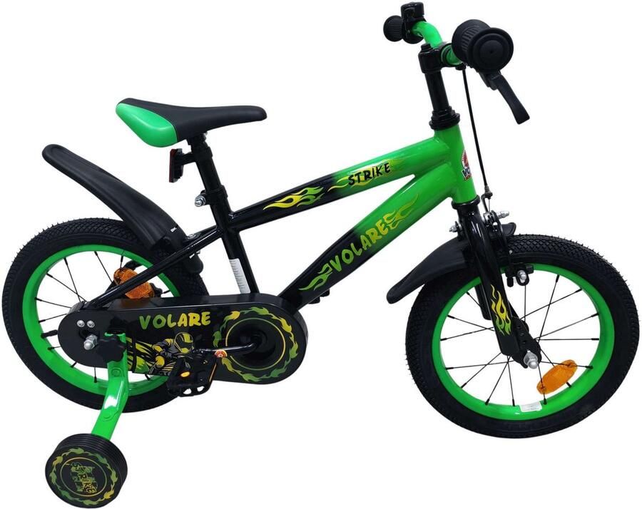 Volare Strike Kinderfiets Jongens 14 inch Zwart Groen