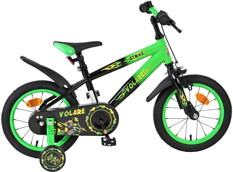 Volare Strike Kinderfiets Jongens 14 inch Zwart Groen