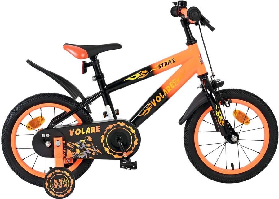 Volare Strike Kinderfiets Jongens 14 inch Zwart Oranje