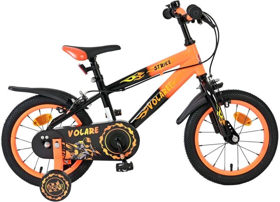 Volare Strike Kinderfiets Jongens 14 inch Zwart Oranje Twee handremmen - Foto 3