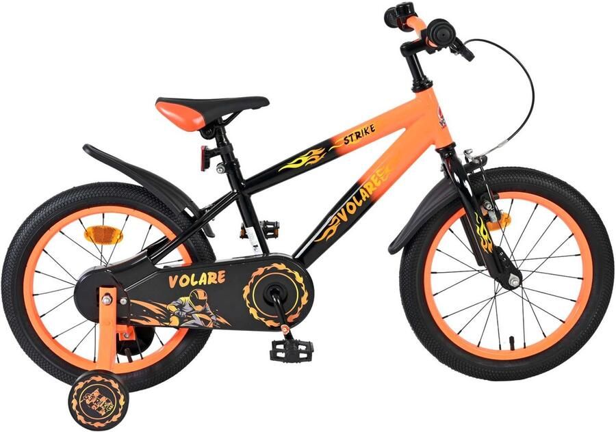 Volare Strike Kinderfiets Jongens 16 inch Zwart Oranje