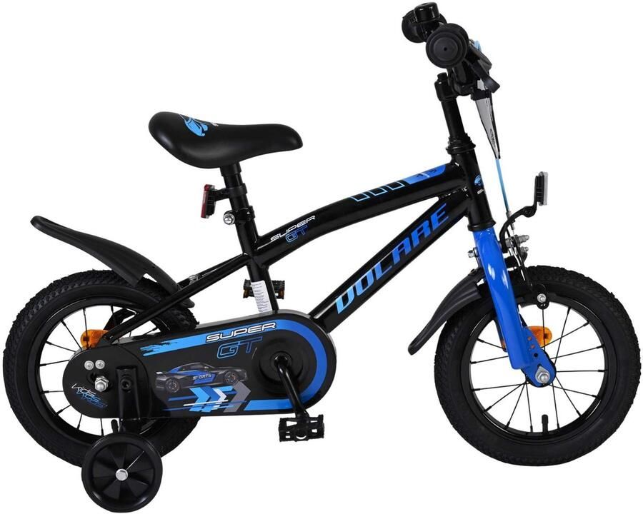 Volare Super GT 12 Inch 21 5 cm Jongens Terugtraprem Zwart Blauw