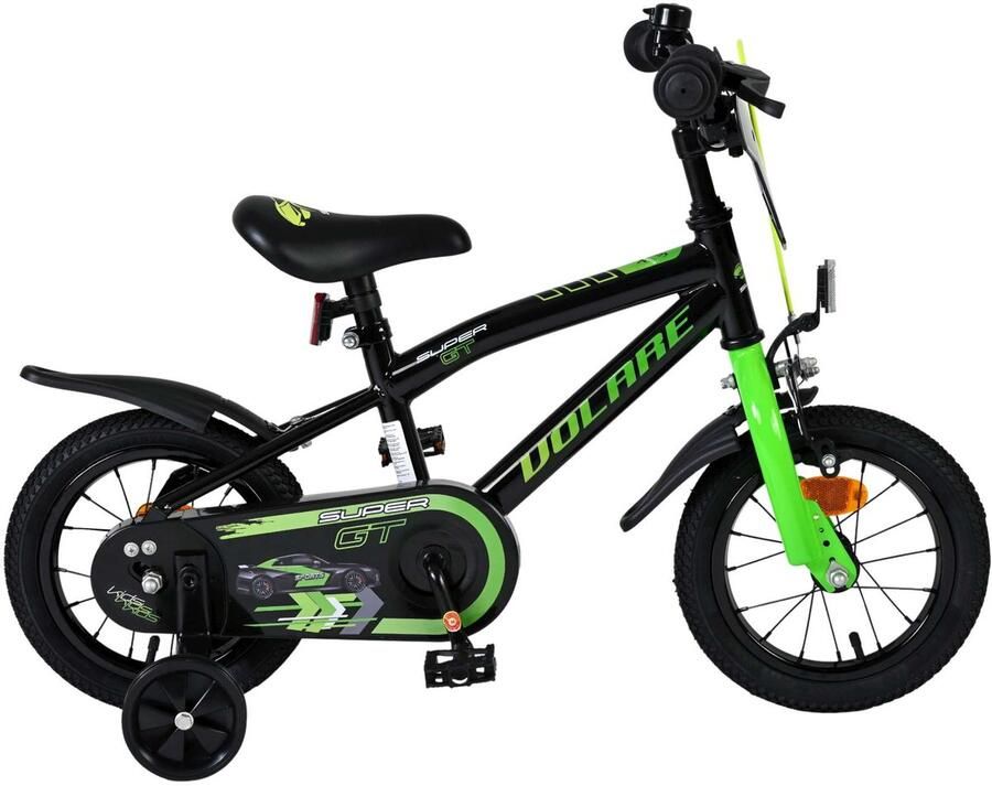 Volare Super GT 12 Inch 21 5 cm Jongens Terugtraprem Zwart Groen