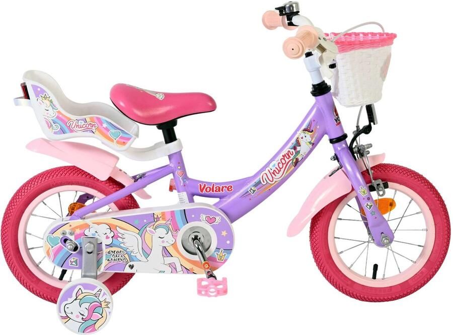 Volare Unicorn Kinderfiets Meisjes 12 inch Paars
