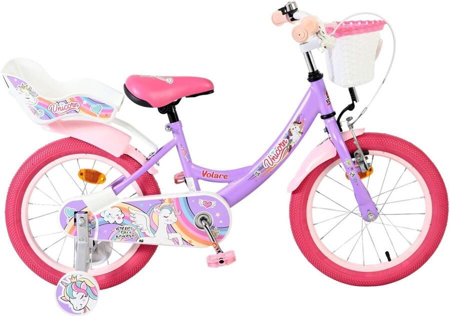Volare Unicorn Kinderfiets Meisjes 16 inch Paars