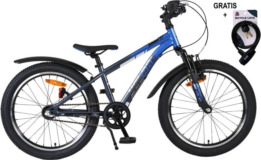 Volare XC Race Kinderfiets 20 inch Blauw Grijs Shimano Nexus 3 Met gratis kabelslot