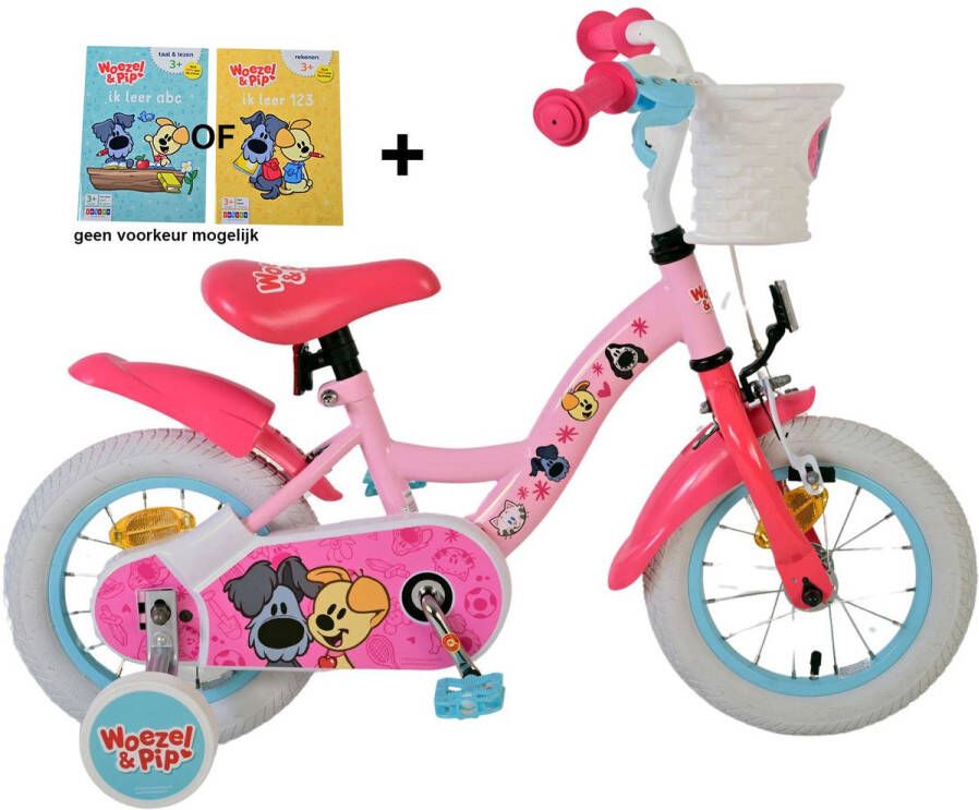 Volare Woezel & Pip Kinderfiets Meisjes 12 inch Roze + gratis kleurboek