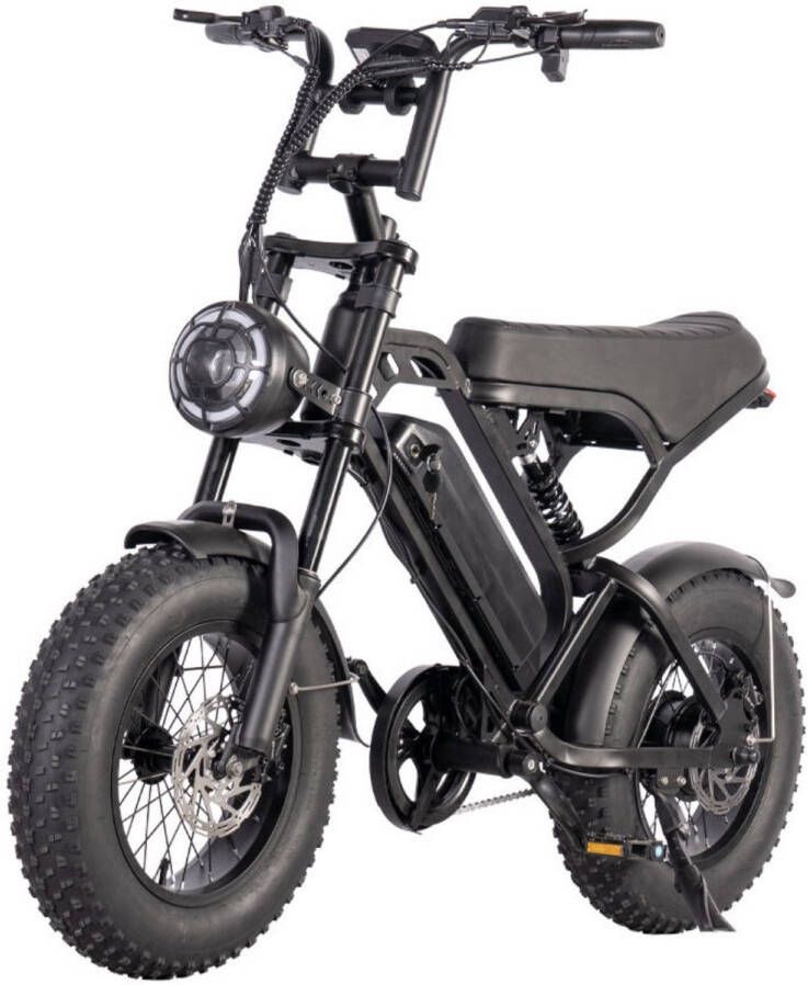 VoltStep V20 Mini Fatbike – Elektrische Fatbike 2025 – 16 Inch – Legaal op de weg – 50 km Actieradius Niet opvoerbaar – Hydraulische rem – Alarm – 2 Jaar Garantie Zwart