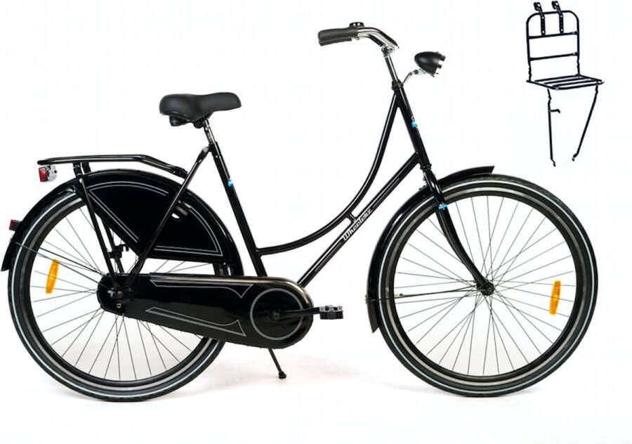 Wheelerz .nl omafiets 28 inch 53cm zwart incl. voordrager