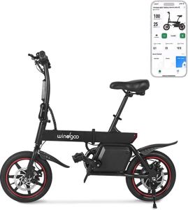 Wind-goo Windgoo B20 V2 Elektrische vouwfiets E Bike 250W 7.8Ah Batterij APP IOS Android 14 Inch 25 KM H Zwart Straat Legaal