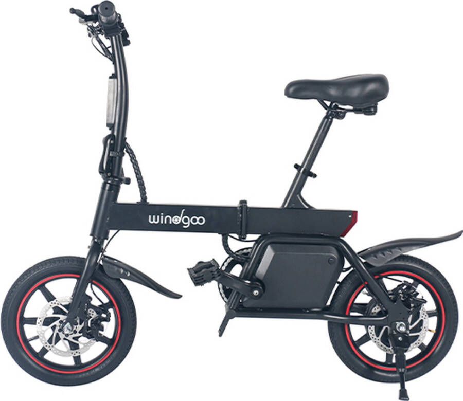 Windgoo B20 Elektrische vouwfiets E Bike 250W 14 Inch 25 KM H App Trapondersteuning Zwart