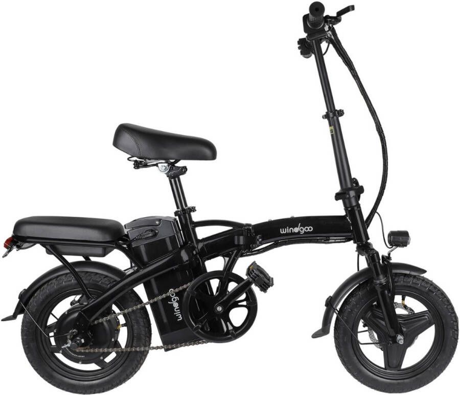Windgoo B22 Elektrische Vouwfiets Rijklaar Geleverd Smart-app 14 Inch 250W Motor 30 km Actieradius Mechanische Schijfrem Zwart