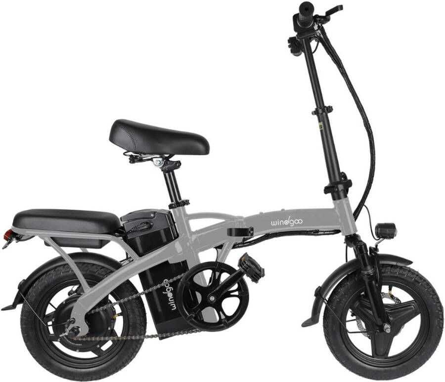Windgoo B22 Elektrische Vouwfiets Rijklaar Geleverd Smart-app 14 Inch 250W Motor 30 km Actieradius Mechanische Schijfrem Lichtgrijs