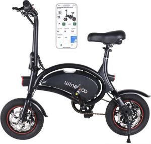 Windgoo B3 Pro V2 Elektrische E-Bike met Trappers E-bike 25Km H APP IOS Android Geen gashendel Zwart